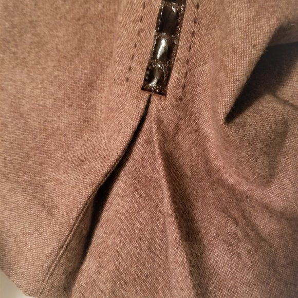 SOLD New Bebe wool and leather dress Mocha - Picture 9 of 10